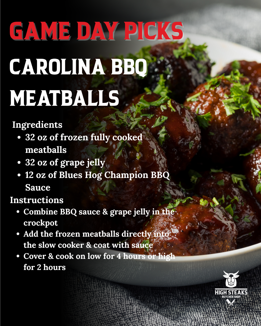 Game Day Carolina BBQ Meatballs